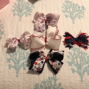 Red White and Blue Hair Bows